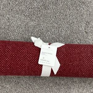 Pottery Barn Mason Fringe Table Runner in Red/Burgandy